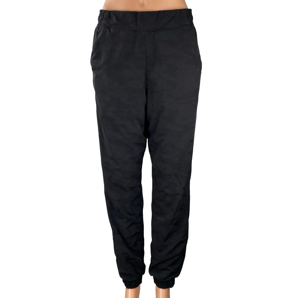 Athleta Brooklyn Textured Lined Women's Black Travel Jogger Sweat Pants Size 8
